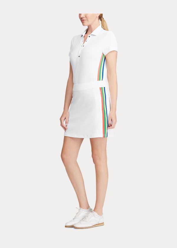 Skorts Ralph Lauren Mujer Blancos - Side-Stripe Golf - HGFVK5361